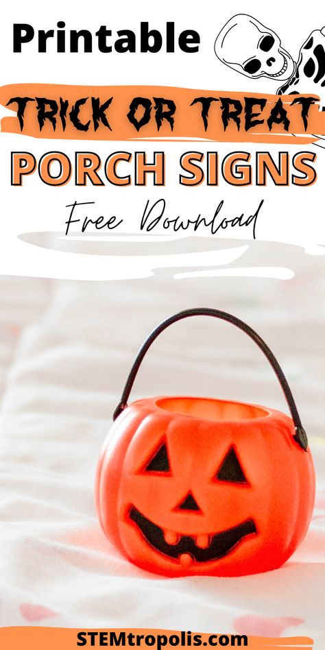 Put trick or treat night on autopilot with these Free printable Halloween candy signs.  Let kids know to just take one, that you're out of candy, or that you've gone trick or treating yourself.  Several styles for you to download and print.  Enjoy your Halloween this year with these free signs! Trick Or Treat Help Yourself Sign, Halloween Trick Or Treat Sign Printable Free, Please Take Two Halloween Candy Sign, Halloween Candy Signs Printable, Halloween Candy Signs Take One, Trick Or Treat Sign Printable, Halloween Candy Sign, Chemistry Experiments For Kids, Printable Signs Free