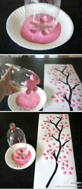 DIY: easy painting idea that the kids can help with, then hang it for some modern decor in the RV! #RV Decor #DIY Kunst For Barn, Aktiviti Prasekolah, Kerajinan Diy, Pin Diy, Presente Diy, Aktiviti Kanak-kanak, Seni Dan Kraf, Diy Bricolage, Aktivitas Montessori