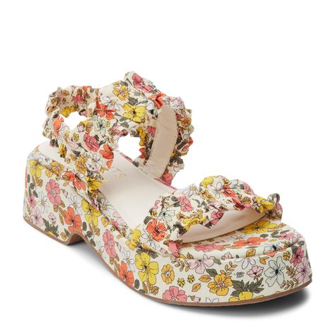 PRICES MAY VARY. Printed fabric or denim upper Slip-on styling with stretchy slingback strap Cushioned footbed Manmade outsole Block heel and platform midsole These pretty platform sandals by Coconuts by Matisse have a feminine fabric upper with a rounded toe shape. The Jean slingback sandal will look stunning with all your spring and summer outfits Printed fabric or denim upperSlip-on styling with stretchy slingback strapCushioned footbedManmade outsoleBlock heel and platform midsole Jean Sandals, Vegan Sandals, Boho Shoes, Pretty Sandals, Athletic Sandals, Floral Sandals, Flatform Sandals, Platform Wedge Sandals, Casual Sandals