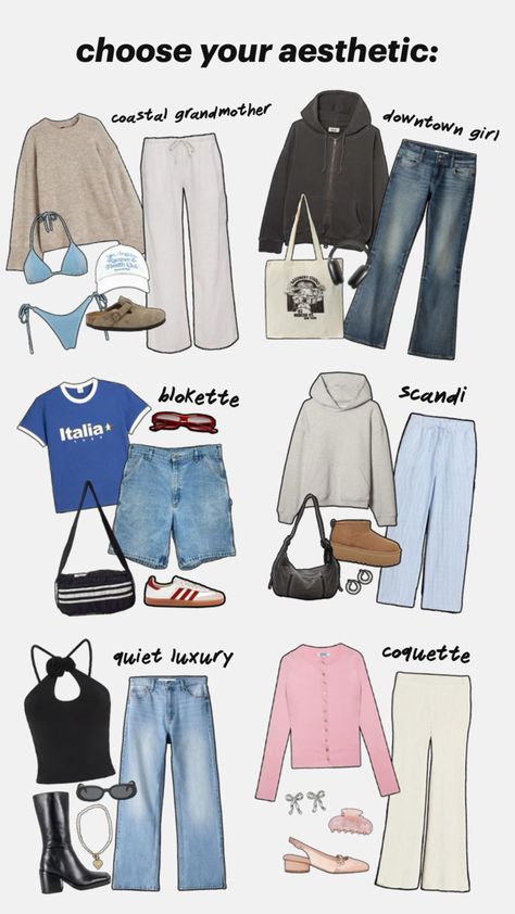 style quiz + wardrobe essentials based on your aesthetic on astyleset.com 🖤  choose yours: -coastal grandmother  -downtown girl -blokette -scandi -quiet luxury -blokette  #fashiontrends #styleguide #fashionaesthetics #outfitinspo Choose Your Aesthetic, Luxury Coastal, Coastal Grandmother, Fashion Aesthetics, Quiet Luxury, Fashion Capsule, Scandi Style, A Style, Fashion Aesthetic