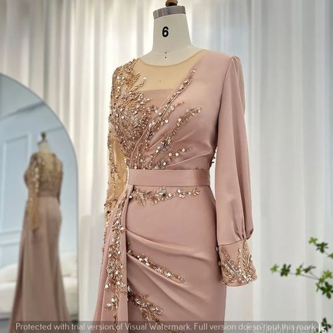 Rose Gold Mother Of The Bride Dress Long, Mermaid Gown Design, Gold Dress Long Classy Wedding, Rose Gold Mother Of The Bride Dress, Evening Gowns Formal Weddings, Rose Gold Gowns Elegant, Dress Gold Elegant, Latest Stylish Party Dresses, Old Rose Gown