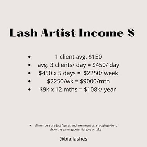 BIA | ONLINE LASH EXTENSION TRAINING on Instagram: "What better way than to see others who have walked the walk before you 👼🏼 What you gain from becoming a Lash Artist 1. Work your own schedule 2. Make money everyday 3. Grow a business of your own 4. Or simply start a side hustle Enroll on lashesbybiaa.com and learn all lash styles in the Masterclass. perfect for beginners or anyone looking to get certified again and freshens up on your skills! 🤓 #lashartist #lashbusiness #lashbusinesstips # Start Lash Business, Starting A Lash Business, Lashes Caption, Lash Prices For Beginners, Lashing Business, Beginner Lash Tech Prices, Lash Room Ideas, Esthetician Inspiration, Eyelash Studio