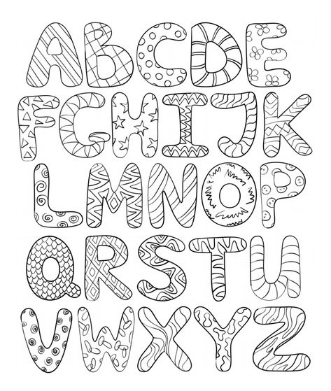 learn to bubble write with free printable Bubble Letters Designs, Bubble Writing, Free Disney Coloring Pages, Cute Fonts Alphabet, Colouring Pages For Kids, Alfabet Font, Appliqué Patterns, Doodle Art Letters, Coloring Letters