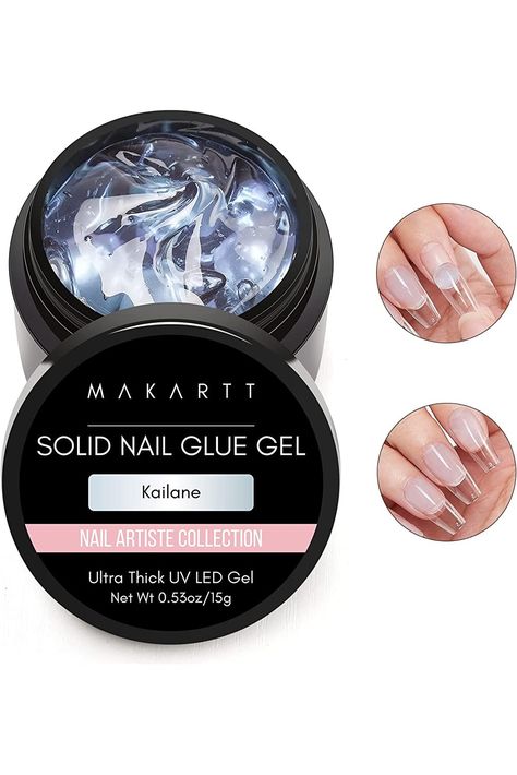 Makartt Solid Nail Gel Glue for Soft Gel Nail Tips Kailane Solid Nail Glue Gel for Press On Nails Acrylic Fake Nails Solid Builder Gel for Nail Strengthen Nail Art DIY Home Salon 15ML UV Light Cured Solid Nail Glue, Diy Home Salon, Nail Glue Gel, Nails Solid, Soft Gel Nails, Press On, Nails Classy, Gel Glue, Nail Effects