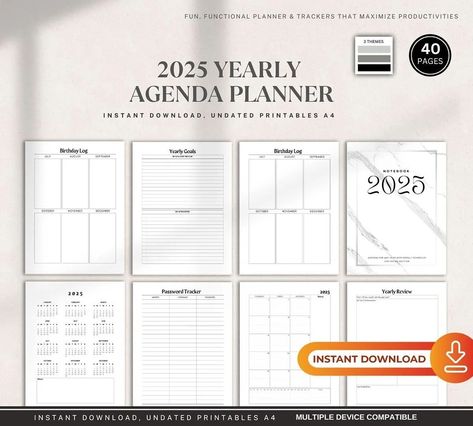 Printable Planner Template Kit 🗂️, Daily Weekly Monthly Layout, Organization Sheets, Productivity Planner, Digital Download 📥 Organization Sheets, Journal Business, Monthly Layout, Monthly Activities, Agenda Organization, Planner Tracker, Paper Clutter, Agenda Planner, Set Your Goals