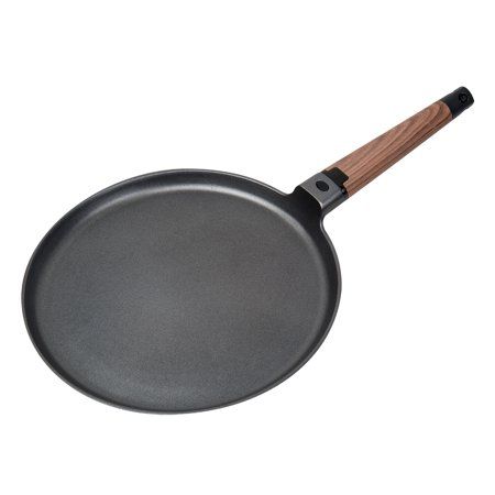 MasterPan Designer Series Non-Stick Cast Aluminum Crepe Pan with detachable handle, 11 inch, Black Bayou Classic, Cast Iron Frying Pan, Pancake Pan, How To Make Crepe, Crepe Pan, Fry Pan Set, Nonstick Skillet, Mini Eggs, Nordic Ware