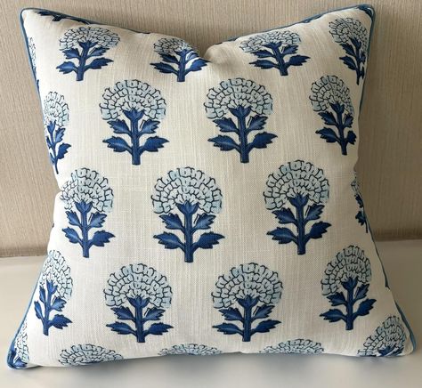 Amazon.com: YugTex Babur Floral Printed Decorative Square Accent Throw Pillow Cover - Decor for Living Room, Sofa, Chair, Patio, Car, Balcony, Bench, Porch, Nursery, Office, Bedroom - 20x20 Inches, Blue : Home & Kitchen Cream Living Room Decor, Blue And Cream Living Room, Blue Sofa Pillows, Blue Willow Decor, Bench Porch, Balcony Bench, Room Sofa Chair, Blue Outdoor Pillows, Gold Living Room