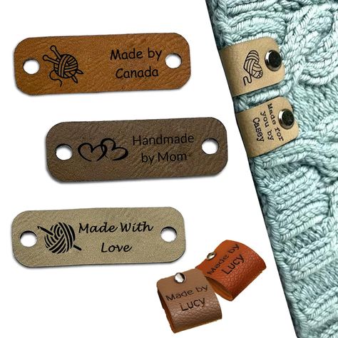 PRICES MAY VARY. Handmade Crochet Tags:These customized tags are perfect for adding a personal touch to your handmade items,Choose your favorite designs from our exquisite collection of handcrafted icons and personalize them by adding your name. Whether you're looking to create unique gifts or enhance the branding of your handmade goods.small and cute style,can bring fashion to all your products. Crochet Gifts For Crocheters: Unique and personalized accessories for those who love to knit and cro Leather Tags For Crochet Hats, Crochet Blanket Tags, Diy Tags For Handmade Items, Crochet Gifts For Men, Crochet Tags, Crochet Craft Fair, Leather Tags, Cozy Accessories, Crochet Fingerless Gloves