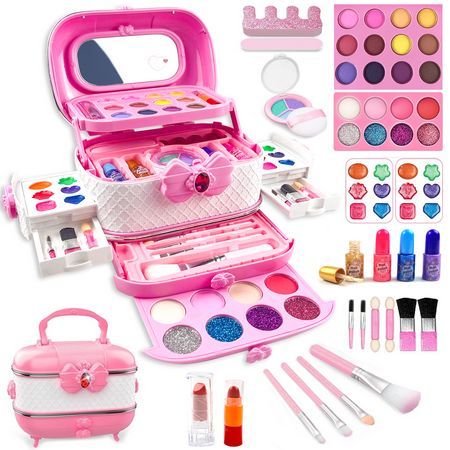 Makeup For Kids Girls Make Up, Kid Makeup, Sweet 16 Makeup, Kids Makeup Kit, Makeup For Kids, Makeup Palette Collection, Makeup Toys, Makeup Kit For Kids, Play Makeup