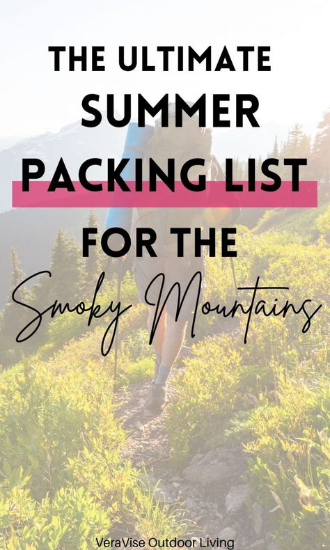 Packing List For The Mountains, What To Pack For Smoky Mountains, Smoky Mountain Outfit, Mountain Trip Packing List Summer, Tennessee Packing List Pigeon Forge, Packing List For Tennessee, Pigeon Forge Packing List, Smoky Mountain Vacation Outfits, Hiking Trip Packing List Summer