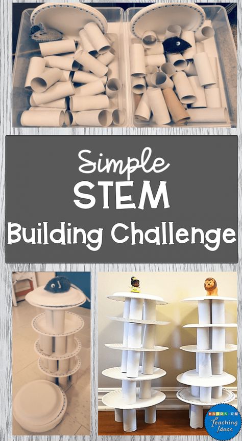 Simple Stem Activities, Stem Activity For Kids, Teaching Games, Stem Building, Stem Activities Preschool, Kindergarten Stem, Elementary Stem Activities, Activities Elementary, Building Challenge