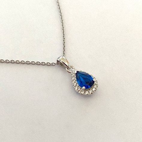 Cornflower Blue Sapphire, Blue Pendant, September Birthstone, Sapphire Necklace, Blue Jewelry, Yellow Gold Earring, Blue Necklace, Pendant Silver, Cornflower Blue