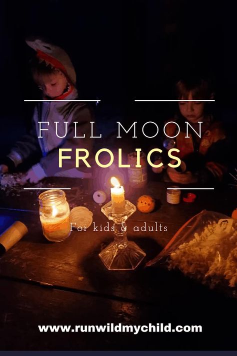 Full Moon Frolics: Evening Moon-Themed Activities for Families. How to plan a night packed with fun things to do during a full moon. #fullmoon #moon #moonactivities #moonkids #moonclub #kidsmoonclub #fullmoonactivities #nighttimeadventures #nightactivities Full Moon Gathering Ideas, Full Moon Craft, Harvest Moon Activities For Kids, What To Do On A Full Moon, Full Moon Party Ideas, Full Moon Crafts, Harvest Moon Party, New Moon Party, Full Moon Dinner