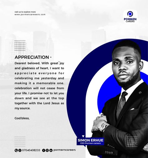 Simple Birthday Appreciation flyer Birthday Appreciation Flyer Design, Appreciation Flyer Design, Latest African Men Fashion, Photoshop Design Ideas, Graphic Design Flyer, Simple Birthday, Birthday Flyer, Church Graphic Design, African Men Fashion