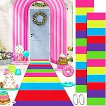 Candyland Party Decorations, Mario Brothers Birthday Party, Candy Theme Birthday Party, Carpet Tape, Candyland Party, Candy Land Theme, Candy Theme, Hallway Decor, Candyland Decorations