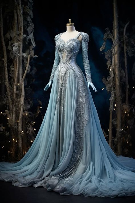 Neptune planet inspired gown Acotar Dress Ideas, Fantasy Gowns Princesses Fairytale, Fantasy Gowns Queens Fairytale, Fantasy Gowns Queens, Elf Gown, Fantasy Gowns Warriors, Moon Gown, Ball Gowns Fantasy, Neptune Planet