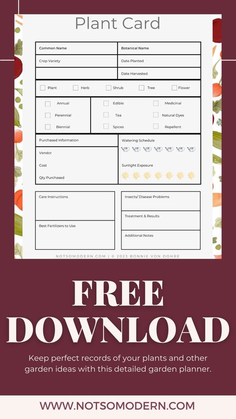 Easy Garden Plants For Beginners, Herb Journal Template Free, Farm Planner Free Printable, Garden Planner Layout, Plant Journal Template Free Printable, Free Garden Planner Printable, Garden Journal Printables Free, Lawnless Landscaping, Supernote Templates