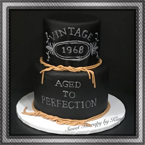 “Aged to Perfection” men’s birthday cake 44 Birthday Cake For Men, Boss Cake Ideas For Men, Rustic Birthday Cakes For Men, Age To Perfection Cake For Men, Aged To Perfection Cake For Men, 50 Birthday Cake For Men, Aged To Perfection Cake, Fancy Party Ideas, Rustic Birthday Cake