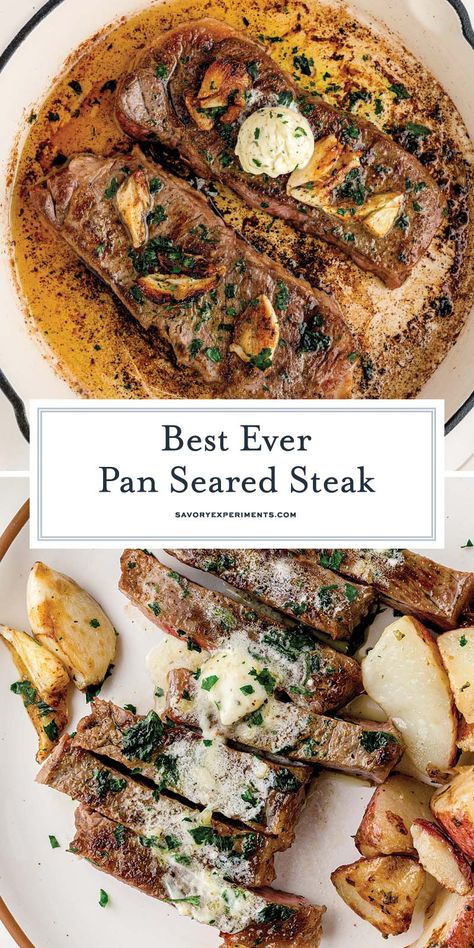 How to make a Pan Fried Steak at home is easier than you think with my step-by-step instructions, easy steak seasoning, garlic and butter. Pan Fried Sirloin Steak, Pan Frying Steak, How To Pan Fry Steak, How To Season A Steak, Venison Steak Recipes Pan Fried, New York Strip Steak Recipes Cast Iron, Pan Steak Recipes, Pan Seared Sirloin Steak, Garlic Parmesan Steak