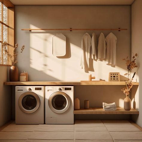 Zen Laundry Room, Japandi Laundry Room, Japanese Laundry Room, Laundry Room Layouts, Laundry Room Renovation, Japandi Design, Laundry Design, Japandi Interior, Laundry Room Remodel