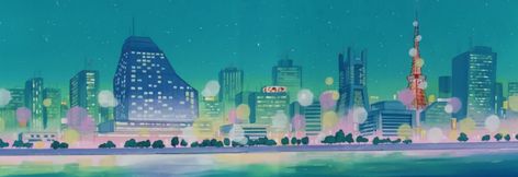 sailor moon scenery : Photo 90s Anime City, Sailor Moon Scenery, City Banner, Moon Scenery, Sailor Moon Background, Tokyo Skyline, Anime City, Aesthetic 90s, Sailor Moon Aesthetic