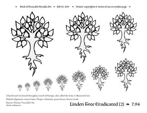 Linden - Traceable Heraldic Art Linden Tree Illustration, Linden Tree Tattoo, Linden Tree, Botanical Illustrations, Tree Tattoo, Lotus Flower Tattoo, Botanical Illustration, Flower Tattoo, Tatting