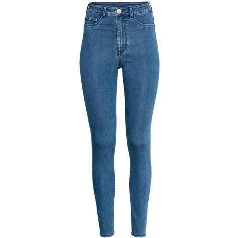 Super Skinny High Jeggings $19.99 ($20) ❤ liked on Polyvore featuring pants, jeans, bottoms, calÃ§a, pantalones, h&m pants, high rise pants, denim trousers, high-waisted jeggings and high waisted denim pants H&m Leggings, Blue Denim Pants, Moda Jeans, Pants Denim, Denim Jeggings, Cute Lazy Outfits, Blue Leggings, Denim Leggings, Faux Leather Pants