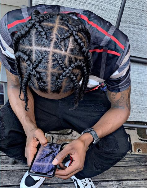 Black men’s off white stitch braids Westside Braids Men, Black Hairstyles Natural Men, Off White Braids Men, Off White Stitch Braids Men, Hanging Braids For Men, Stitch Braids Men Short Hair, Men’s Braids Black, Corn Rolls Braids Hairstyles Men, Braided Hairstyles For Men Long Hair