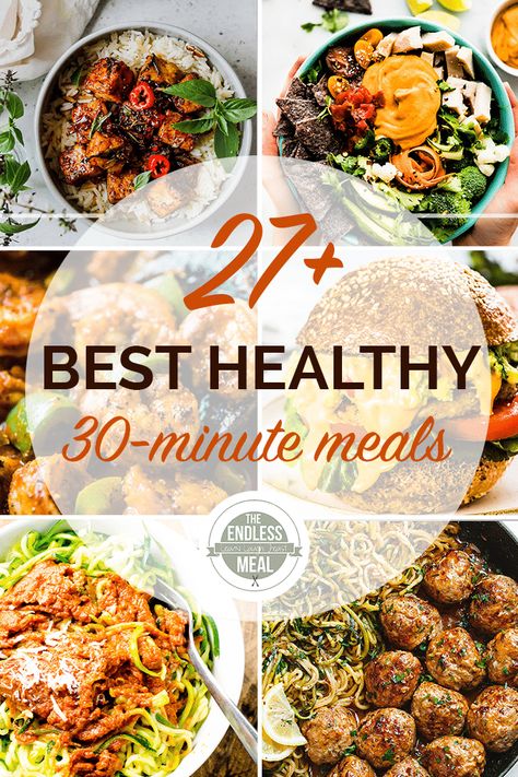 The Endless Meal - Healthy Recipes for Busy People These Healthy 30-Minute Meals are the easiest way to get dinner on the table in under 30 minutes and still have a nutritious, delicious dinner. Keep this list handy so that having healthy dinners is easy any day of the week! When I’m done working for the day, the last thing I want to do […] The post The 27+ Best Healthy 30-Minute Meals appeared first on The Endless Meal. 30 Minute Meal Recipes, Meals For The Week For One, Best 30 Minute Meals, Weeknight Dinner Recipes Healthy, Recipes For The Week Dinner, Dinner Recipes Nutritious, The Endless Meal, Easy 30 Min Healthy Dinner Recipes, Healthy Dinner Recipes For Week