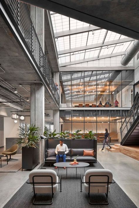 Combining San Francisco roots with a new Austin landscape helped to bridge the gap between two very different locations for this company. Designed by Revel Architecture this space gives a style that helps the company make its mark in the Austin tech scene in Texas.

The 3-story building is 80,000 sq ft of workplace set to adapt and adjust on a whim, creating dynamic environments linking all the client’s locations together as a unified global campus, rather than a string of disconnected offices. Aero Precision, Atrium Design, Architecture Design Ideas, Glass Facade, Commercial And Office Architecture, Glazed Brick, Traditional Office, Modular Lounges, Modern Tech