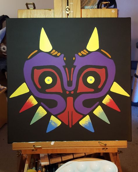 Majora's Mask Legend Of Zelda Painting, Mask Painting, Majoras Mask, Do It Yourself Projects, Painting Projects, Legend Of Zelda, Game Art, Art Ideas, Novelty Lamp