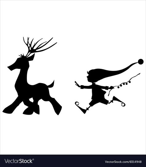 Running Christmas, Running Deer, Winter Art Projects, Wood Projects For Beginners, Silhouette Cards, Christmas Window Decorations, Christmas Cut Files, Xmas Deco, Christmas Yard Decorations