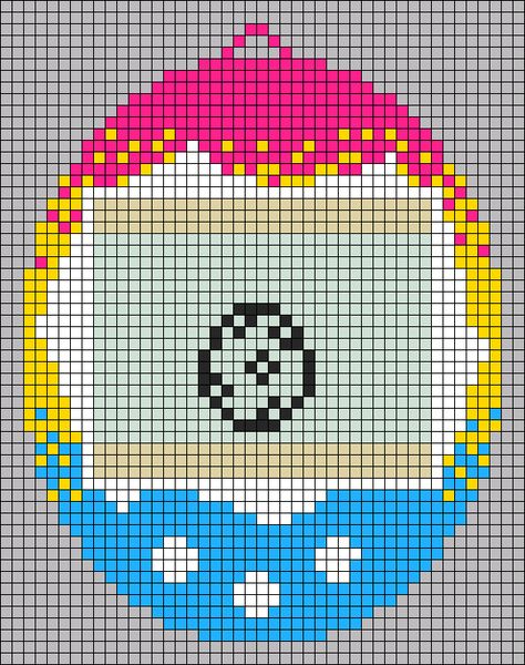 Alpha pattern #152535 | BraceletBook Tamagotchi Connection, Crochet Graphs, Crochet Wall Art, Crochet Graph, Pansexual Pride, Perler Patterns, Alpha Pattern, 90s 00s, Alpha Patterns