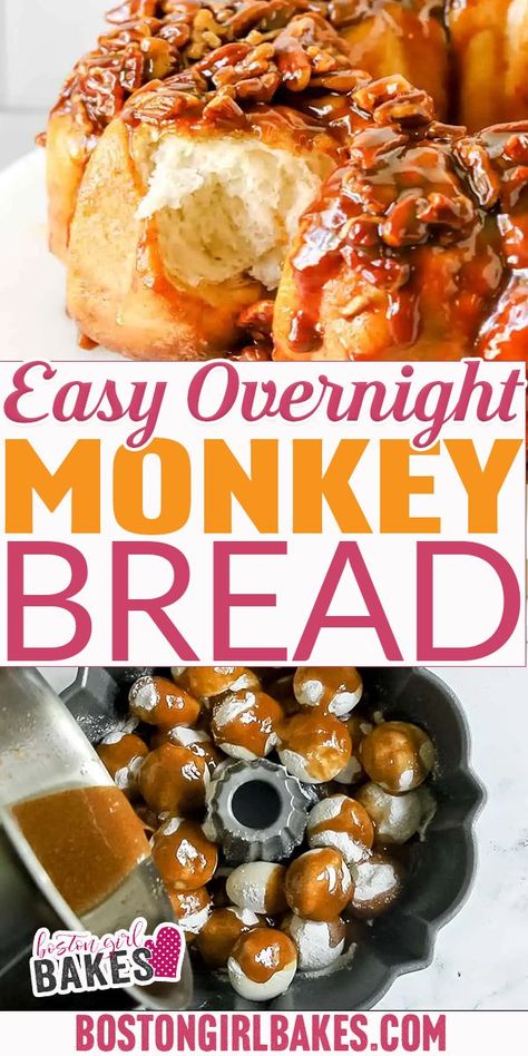 With only 6 ingredients and can be prepared the night before, you are going to love this overnight monkey bread and maybe hate me little for how easy and crazy good it is. Better break out the stretch pants for this easy monkey bread recipe made with frozen Rhodes dinner rolls and butterscotch pudding. When it comes to breakfast... | @bostongirlbakes Rhodes Caramel Pecan Rolls, Monkey Bread With Pudding Recipe, Monkey Bread Crockpot Easy, Monkey Bread Recipe Rhodes Dinner Rolls, Croissant Monkey Bread, Bubble Bread With Rhodes Rolls, Cinnamon Rolls With Butterscotch Pudding, Monkey Bread With Yeast Rolls, Rhodes Butterscotch Rolls