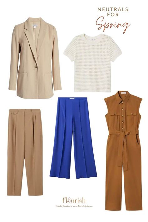 Here are a few of our favorite neutral color finds for Springs! Bright Spring Clothes, True Spring Palette, Ann Taylor Outfit, Warm Spring Color Palette, True Spring Color Palette, Light Spring Palette, Warm Spring Outfits, Light Spring Color Palette, True Spring Colors