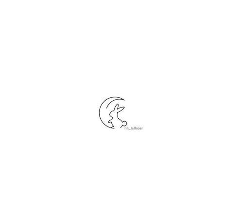 Moon And Bunny Tattoo, Rabbit Minimalist Tattoo, Bunny On The Moon Tattoo, Simple Bunny Tattoo Outline, Bunny Finger Tattoo, Tiny Rabbit Tattoo, Bunny Fine Line Tattoo, Bunny Moon Tattoo, Dainty Bunny Tattoo