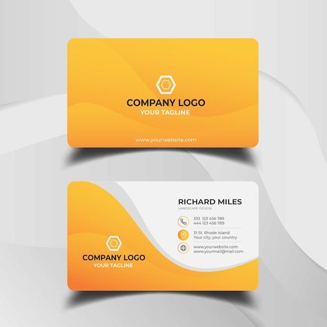 White and yellow business card template ... | Premium Vector #Freepik #vector #business-card #card #visit #card-visit Green Business Card Design, White Business Card Design, Business Card Design Black, Food Business Card, Elegant Business Cards Design, Yellow Business Card, Business Card Set, Watercolor Business Cards, Business Card Texture