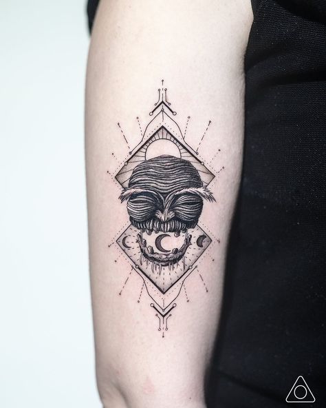 Line Geometric Tattoo, Fine Line Geometric Tattoo, Hayao Miyazaki Tattoo, Enchanted Tattoo, Miyazaki Tattoo, Tatuaje Studio Ghibli, River Spirit, Studio Ghibli Tattoo, Spirit Tattoo