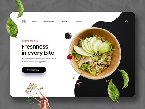 Food Ui Design, Food Website Design Inspiration, Design Website Inspiration, Cooking Website, Food Website Design, Desain Ux, Cooking Websites, Dessert Restaurant, Nutrition Website