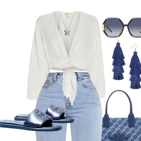 The Polished Swan®️ | Outfit Inspo for Women on Instagram: "#denimstyle #sandalsweather #springoutfits #outfitideasforwomen #everydayfashion #momstyles #nursestyle #militarywife #womeninsports #cuteandcasual   denim style, sandal weather, spring outfits, outfit ideas for women, everyday fashion, mom styles, nurse style, military wife, women in sports, cute and casual" Casual Night Outfits For Women, Denim Sandals Outfit, Blue Sandals Outfit, Jean Sandals Outfit, Denim Shoes Outfit, Jamaica Outfit, Cool Mom Outfits, Outfit Inspo For Women, Jeans Summer Outfit