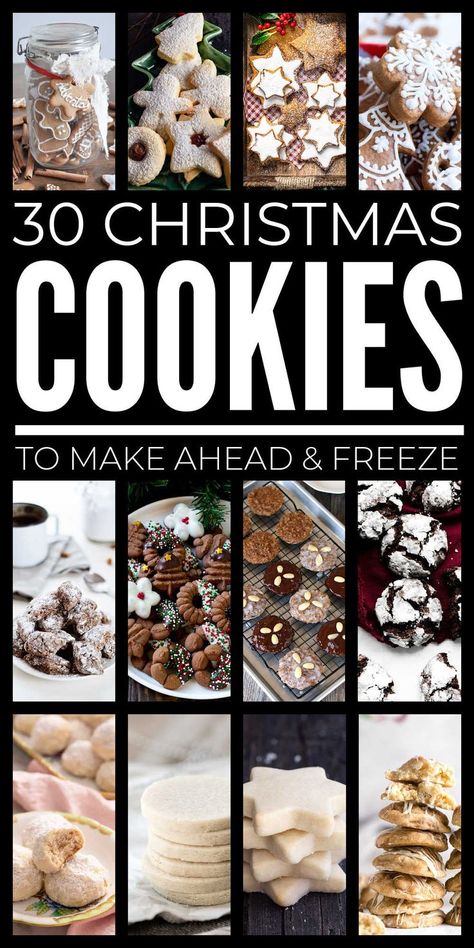 30 Christmas Cookies To Make Ahead & Freeze Christmas Cookie Dough Recipe, Keto Gluten Free Recipes, Freezing Cookies, Freezable Cookies, Gingerbread Shortbread, Christmas Cookies To Make, Christmas Cookie Dough, Classic Christmas Cookies, Christmas Spritz Cookies