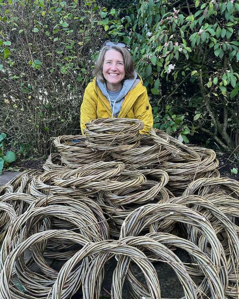 Karen Lawrence Basketry on Instagram: “100 wreaths ready to go to florists for kits. 😊 #willow #willowwreath #wreathkits #homemade #madeinsuffolk #adorningdoors #christmaswreath…” Willow Wreath Ideas, Willow Wreath, Willow Weaving, Ready To Go, Florist, Christmas Wreaths, Christmas Crafts, Wreath, Weaving