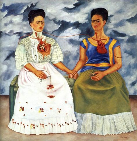 The Two Fridas, Two Fridas, Art Mini Toile, Frida Kahlo Paintings, Karen Blixen, Art Baroque, Kahlo Paintings, Frida And Diego, Mexican Wall Art