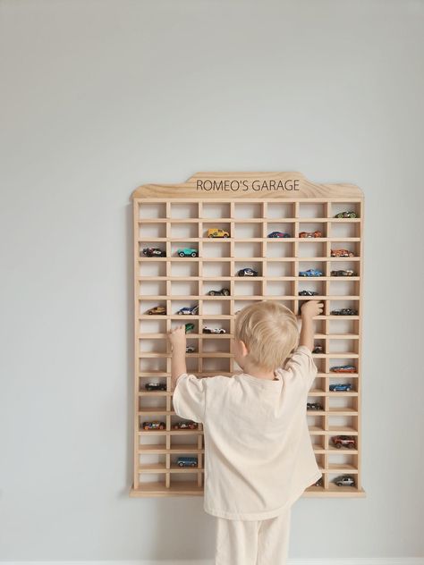 Matchbox Car Garage | Kids Car Garage | Wooden Car Garage – The Timber Line My Garage Toy Cars, Toddler Car Room Decor, Car Toddler Bedroom, Car Nursery Ideas Boy, Toddler Car Room, Boys Room Cars, Toddler Boy Playroom, Toddler Boys Room Decor, Kids Car Garage