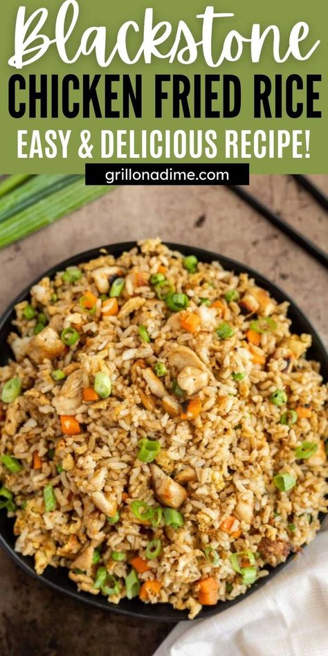 Blackstone Grill Chicken Fried Rice, Chicken Recipes Griddle, Paleo Chicken Fried Rice, Blackstone Fried Rice Chicken, Chicken Stir Fry On Flat Top Grill, Teriyaki Chicken Fried Rice Blackstone, Fried Chicken And Rice Recipe, Grilled Chicken Fried Rice, Fries Rice On Blackstone