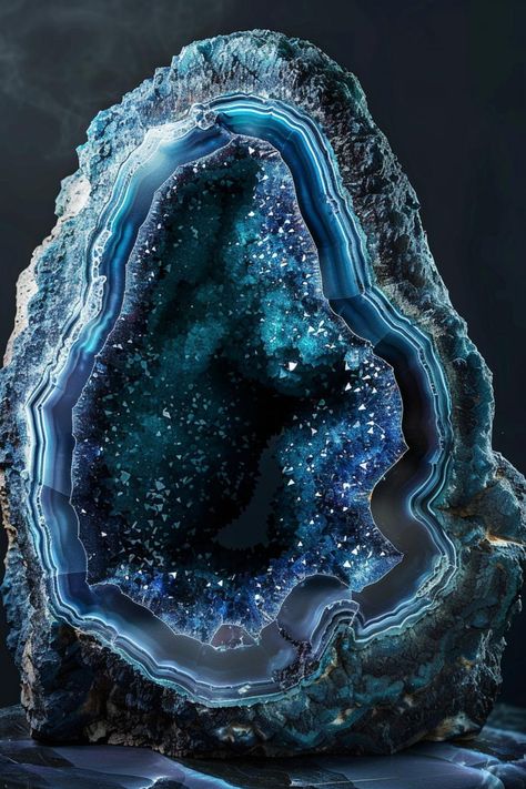 How Geodes Can Enhance Your Living Space: Elevate your home decor with the natural elegance of geodes. Their unique textures and colors can bring a calming and luxurious element to any environment, enhancing the aesthetic and atmosphere of your living space. Crystal Geode Aesthetic, Geodes Aesthetic, Geo Crystals, Geode Aesthetic, Giant Geode, Huge Crystals, Shiny Rocks, Colorful Rocks, Crystal Tattoo