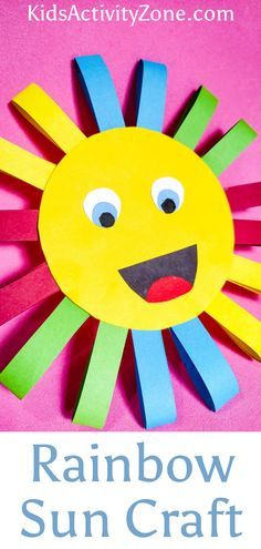 Sun Craft, Spring Arts And Crafts, Sun Crafts, Rainbow Craft, Construction Paper Crafts, Homeschool Crafts, Toddler Arts And Crafts, Simple Craft, Rainbow Crafts