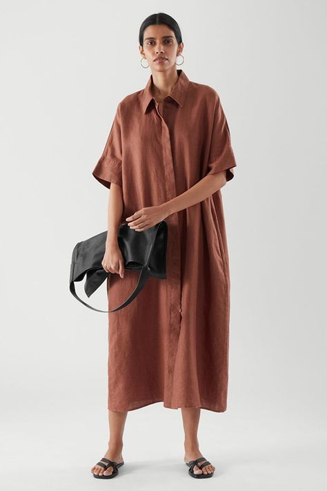 COS Linen Shirt Dress Organza Shift Dress, Kimono Shirt Dress, Linen Shirt Dress Women, Boxy Dress Outfit, Linen Casual Dress, Linen Loose Dress, Kimono Sleeve Dress, Linen Summer Dress, Oversized Linen Shirt