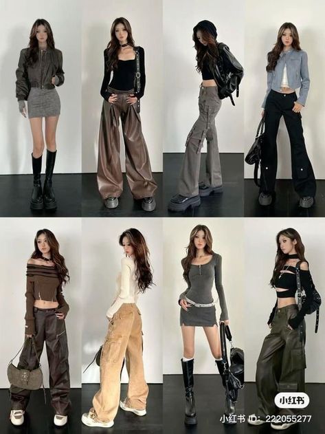 Concert Korean Outfit, Seoul Clubbing Outfit, Douyin Tomboy Outfits, Winter Outfits Acubi, Outfit Ideas Acubi, Concert Ootd Ideas, Acubi Style Outfits Winter, Acubi Winter Outfit, Winter Acubi Outfits