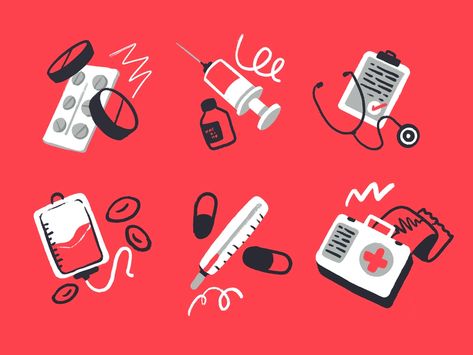 Health Care Icons by tubik.arts on Dribbble Health Icon, Kids News, Black And White Comics, Medical Icon, Commercial Ads, Prenatal Care, Portfolio Inspiration, Chibi Characters, Learning Design